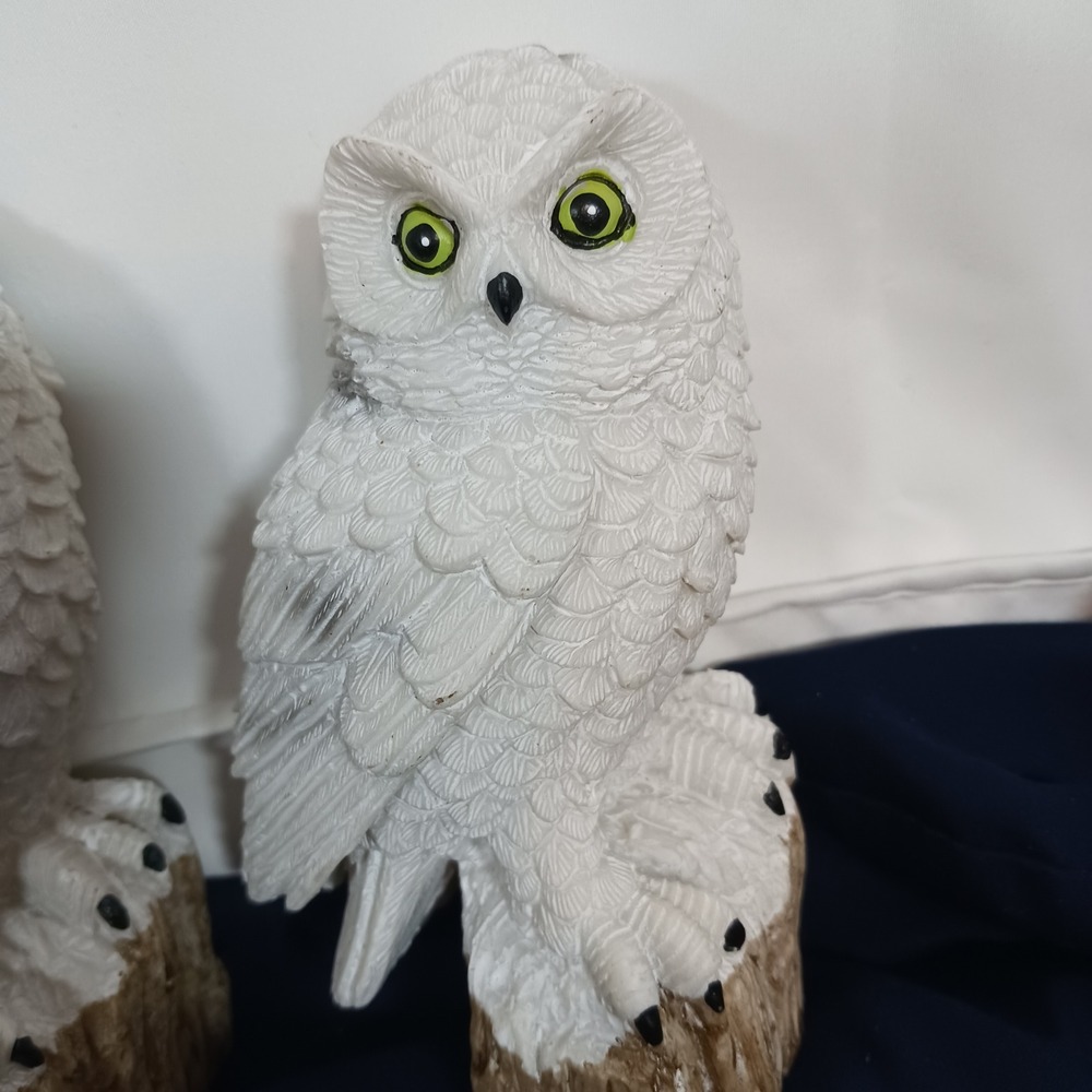 Unbranded Solar Resin Light White Owl Garden Stake New Outdoor Decor 17.5in